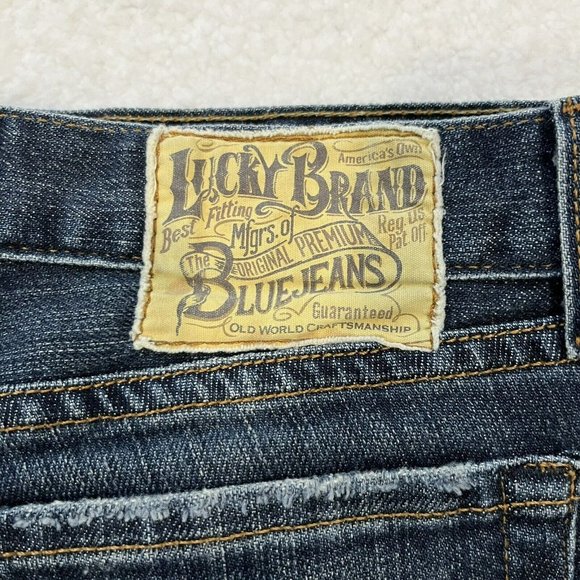 Lucky Brand Size 6/28 Tall Blue Victory Madeline Boot Cut Denim Jeans USA Made - Picture 8 of 15